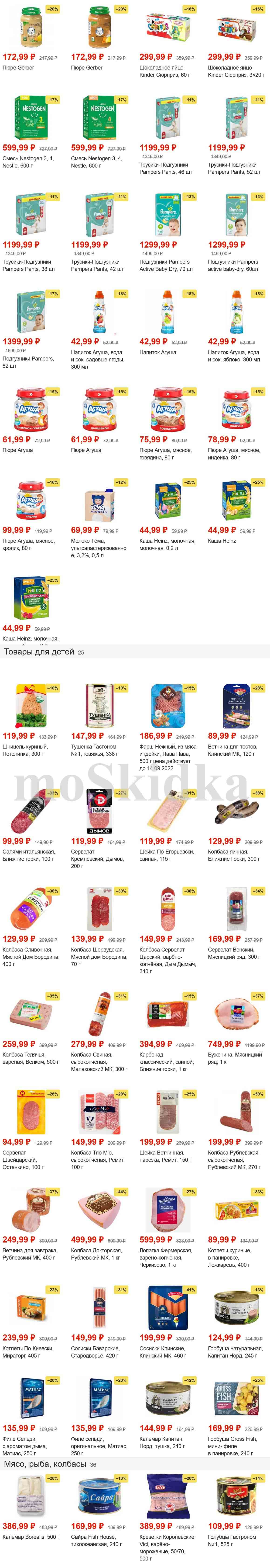 Цены в супермаркете в сентябре